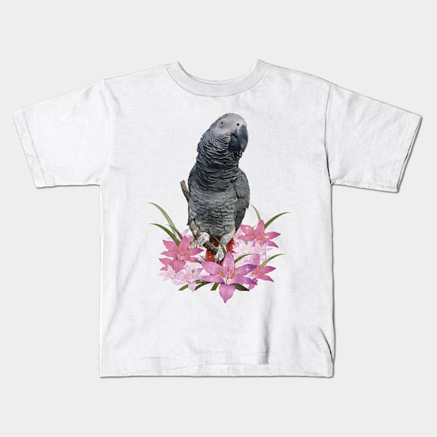 Loro gris Kids T-Shirt by obscurite